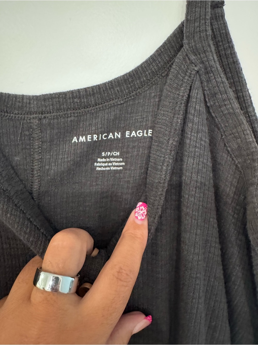 American Eagle Outfitters Emerald Green Waffle-Knit Button Cami - Picture 2 of 2